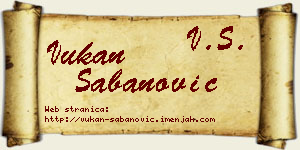 Vukan Šabanović vizit kartica